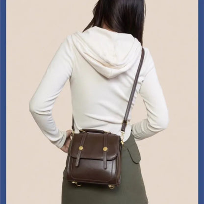 eybag Simplicity Brown Backpack Women Preppy Multifunction Messenger Bag Girl Travel Casual Shoulder Bag Aesthetic Handbag