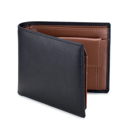 eybag Genuine Cowhide Leather Men Short Wallet RFID Blocking Card Holder Coin Pocket Purse Best Gift for Boyfriend Husband Father