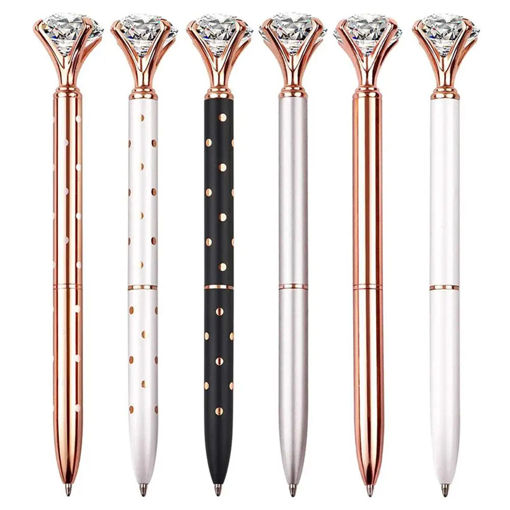 eybag Large Diamond Crystal Pen Ballpoint Pen Student Stationery Office Business Gifts 1.0mm Metal Nib Rhinestone Pen Ball Point Pen