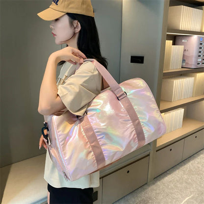 eybag Fashion Multi-function Gym Travel Shine Cotton Portable Handbags Women Bags Big Capacity Crossbody Handbag With Large Pocket