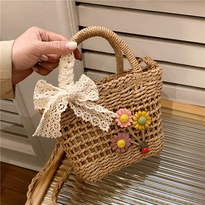 eybag Causal Purses For Womens Travel Handbags Beach Bag Summer Straw Bags Handmade Rattan Crossbody Bags Small Shoulder Bag Tote