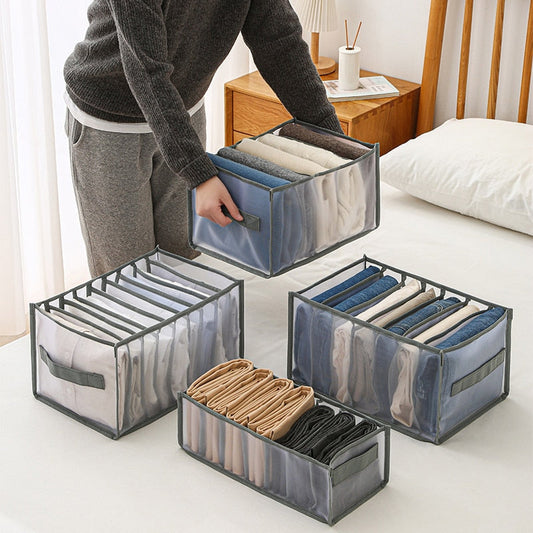 eybag Jeans Sweater Storage Box Foldable Closet Organizer Drawer Divider Organizer For Pants Clothes Underwear Socks Organizer Boxes