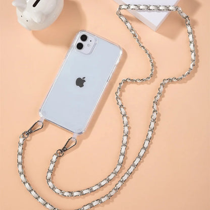 eybag DIY Luxury Pearl Chain Crossbody Strap Shockproof Acrylic Lanyard Phone Case for iPhone 14 13 12 PRO 15 Pro Max X XS 12 MINI