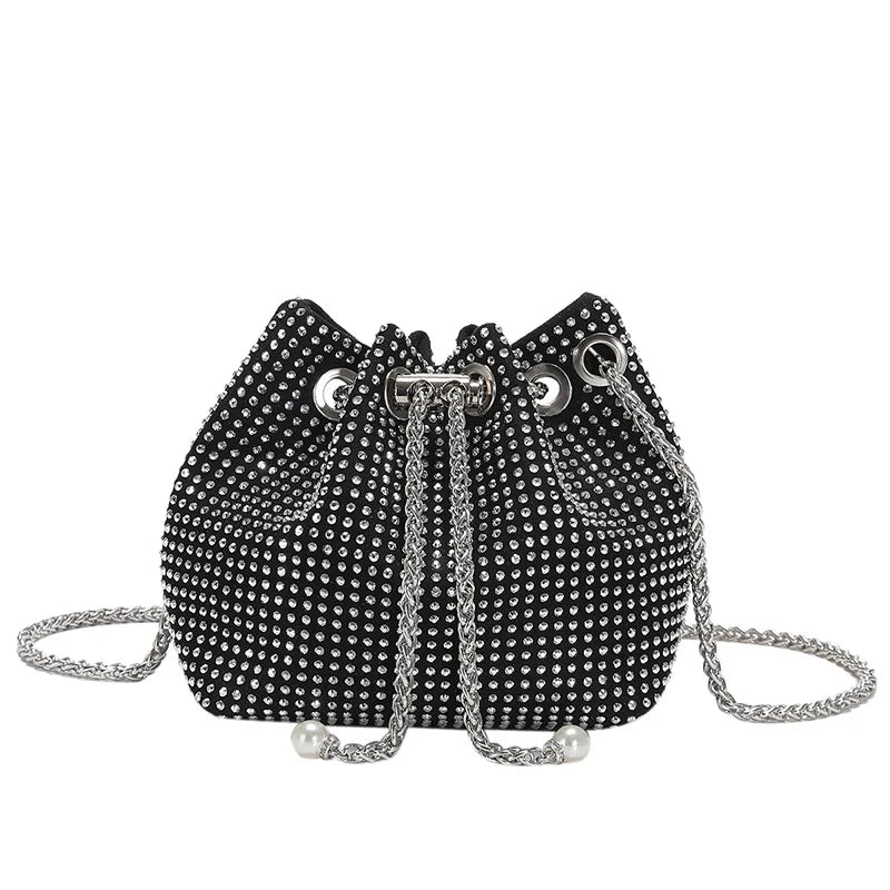 eybag Diamonds Women's Shoulder Bag Small String Bucket Bags Evening Party Purse Handbags Fashion Design Female Chain Crossbody Bags