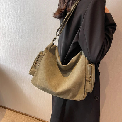 eybag Leisure Canvas Shoulder Bag For Female Students Schoolbag Fashion Unisex Travel Messenger Bag Women Large Capacity Crossbody Bag