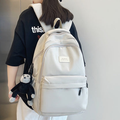 eybag Solid Color Women Rucksack Large School Bag Backpack for Teenage Girls Fashion College Student Book Back Pack Mochila Feminina