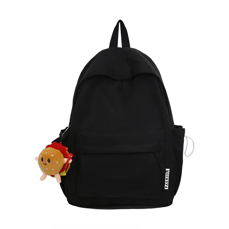 eybag 2024 Hot Selling Candy Colored Hamburger Pendant Backpack with College Style Minimalist and Fashionable Girl Backpack