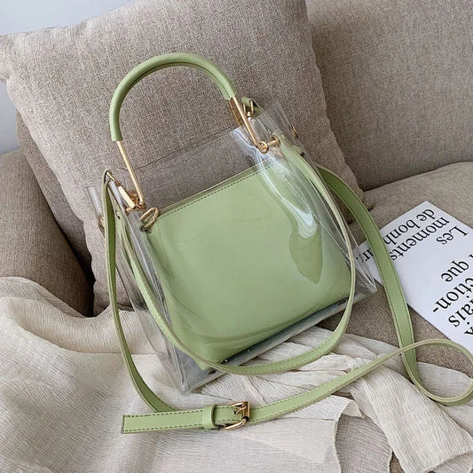 eybag Fashion Transparent Women Shoulder Bag Jelly Candy Summer Beach Handbag for Female Messenger Bags Bolsa Totes  Bucket Bag