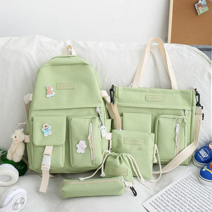 eybag Backpack set Schoolbag /Handbags/Drawstring/minibags/Zipper bags Five Bags/Lot  for Student Large Capacity Primary Schoolbags