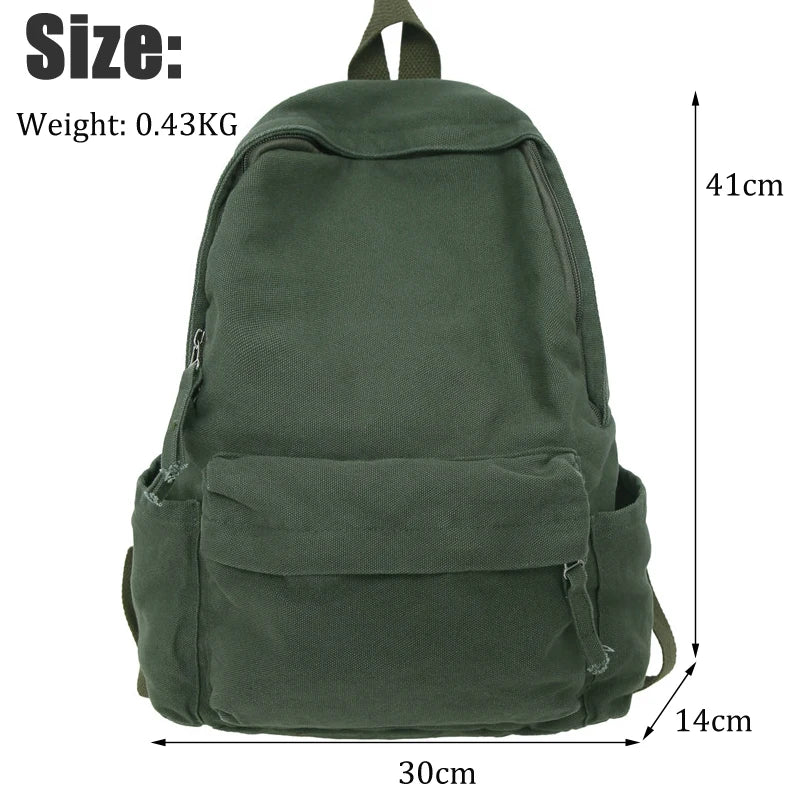 eybag New Korean Large Capacity Canvas Backpacks Women Kawaii Students Preppy Bag for Teenage Girls Boy School Travel Backpack Bookbag