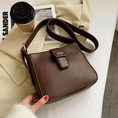 eybag Retro Messenger Bag New Women's Wide Shoulder Strap Underarm Bags High Quality Shoulder Bags Commuter Bags