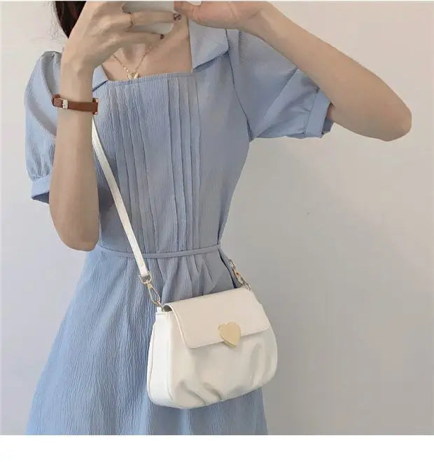 eybag Harajuku Heart White Messenger Bag Women Vintage Pu Leather Cloud Bag Handbag Female Fashion Casual  Crossbody Bags