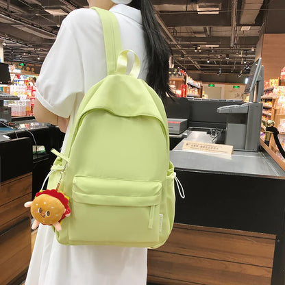 eybag 2024 Hot Selling Candy Colored Hamburger Pendant Backpack with College Style Minimalist and Fashionable Girl Backpack