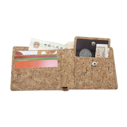 eybag New Cork Short Coin Purse Wallet Men Women Fashion ID Business Card Holder European Mini Money Bag Environmental Friendly Wallet