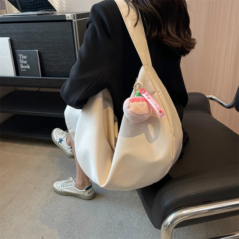 eybag Women's Crossbody Hobo Bags Large Capacity Fluffy Canvas Shoulder Bag Casual Sport Handbags Female Travel School Messenger Bag