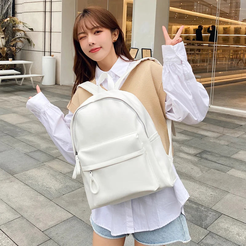 eybag Fashion Woman Backpack Large Capacity Leather Laptop Bagpack High Quality Book Schoolbag for Teenage Girls Student Mochila