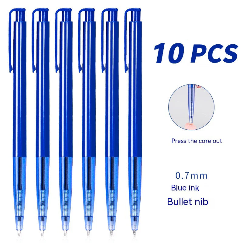 eybag DELI-Bullet Tip Ballpoint Pen Set, Fine Point 0.7mm, Blue Ink, Office and School Supplies, Stationery