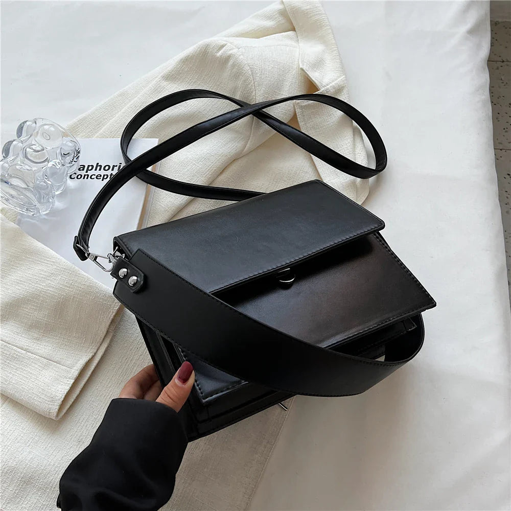 eybag Double Layers Underarm Shoulder Bags For Women Trend Designer Square Flap Crossbody Bag PU Leather Ladies Handbags