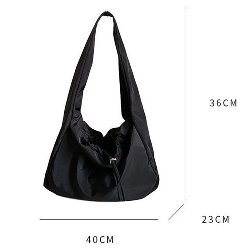 eybag Women Bag New Nylon Bucket Fashion Solid Zipper SOFT Shoulder Bag Purses And Handbags Luxury Designer Black Tote Bag