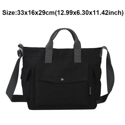 eybag Unisex Bag Big Capacity Crossbody Shoulder Bags Women Handbags Black/White/Green/Yellow Solid Color Canvas School Bag Large Tote