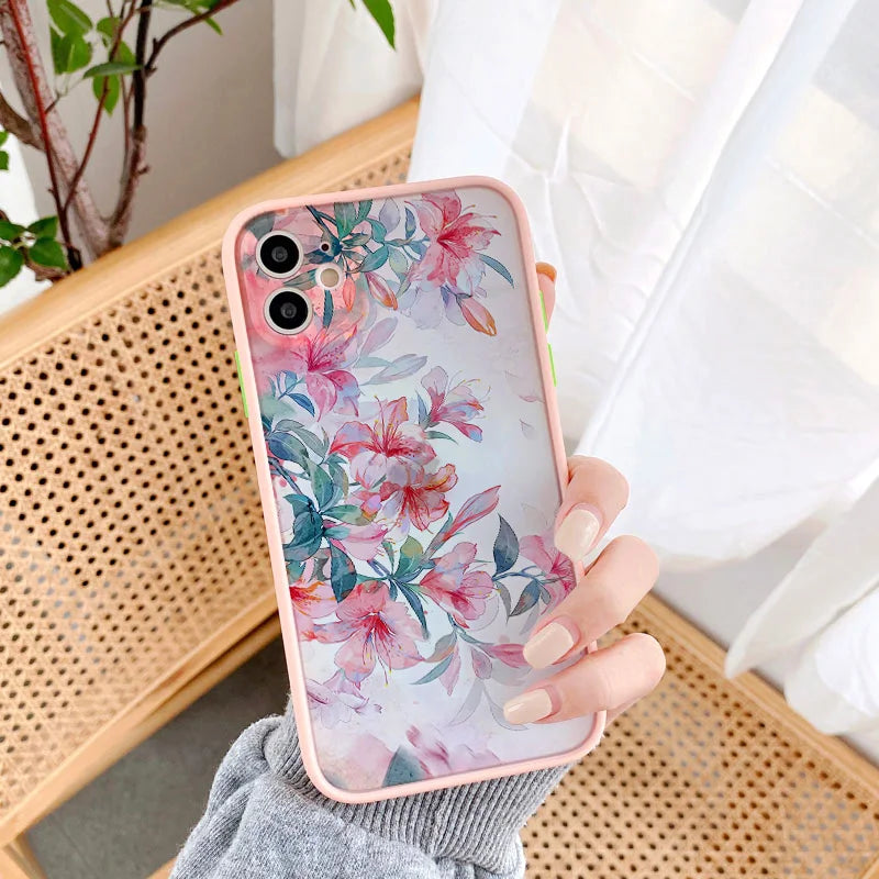 eybag Luxury Vintage Rose Flower Phone Case for iPhone 7 8 Plus SE2 X XR XS MAX 12 13 14 11 15 Pro Max Black Back Shockproof Covers