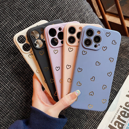 eybag Fashion Candy Color Love Heart Phone Case For iPhone 13 Pro Max 14 Pro Max 11 12 Pro X XR XS Max 7 8 14Plus Soft TPU Cover