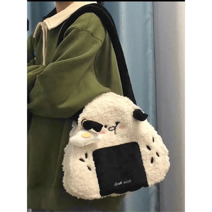 eybag Autumn Winter Japanese Cute Plush Corduroy Fashion Sushi Rice Ball Messenger Bag Women Bag Tote Bag Purses Handbags