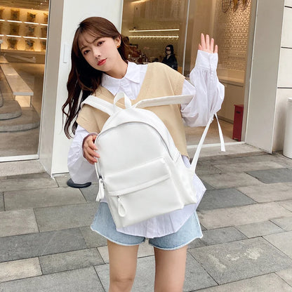 eybag Fashion Woman Backpack Large Capacity Leather Laptop Bagpack High Quality Book Schoolbag for Teenage Girls Student Mochila