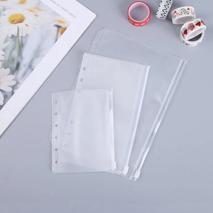 eybag A5 A6 A7 Color  Binder Pockets Binder Zipper Folders for 6-Ring Notebook Binder Waterproof PVC Leaf Document Filing Bag