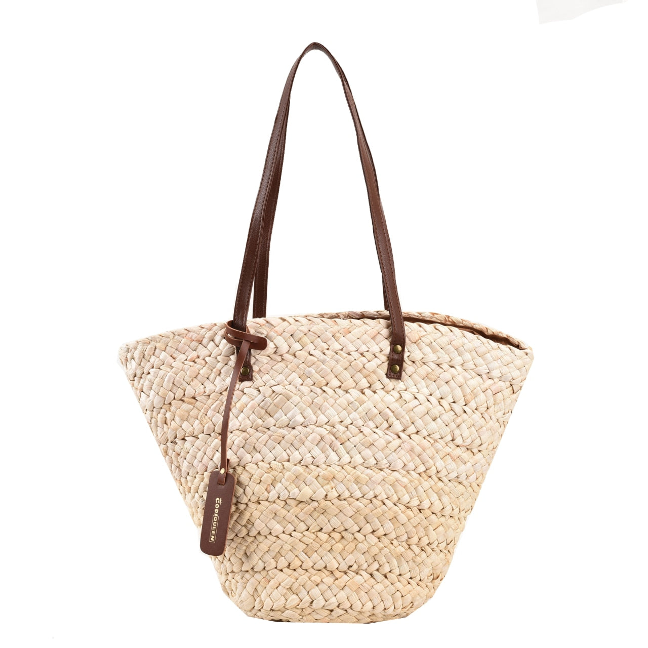 eybag 2023 Summer Straw Beach Basket Bag Fashion Women Rattan Shoulder Bag Large Capacity Woven Hand-made Handbag Female Purse Totes