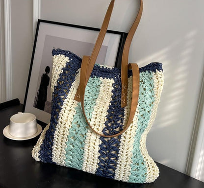 eybag Casual Large Capacity Straw Woven Tote Shoulder Bags For Women Luxury Designer Beach Ladies Handbags New Summer Shopping