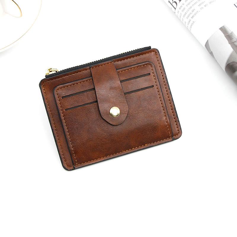 eybag Luxury Small Men's Credit ID Card Holder Wallet Male Slim Leather Wallet with Coin Pocket Brand Designer Purse for Men Women