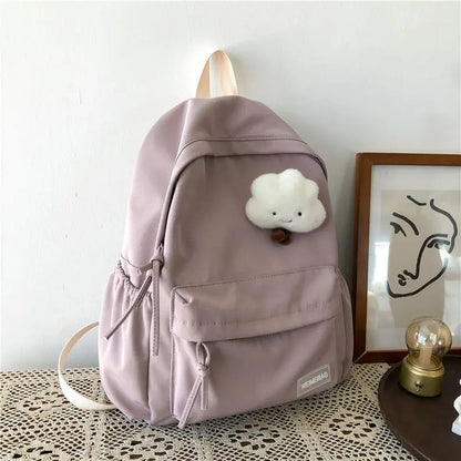 eybag Schoolbag Female Student Korean Version Female Junior High School College Solid Color Backpack Versatile High-value Backpack