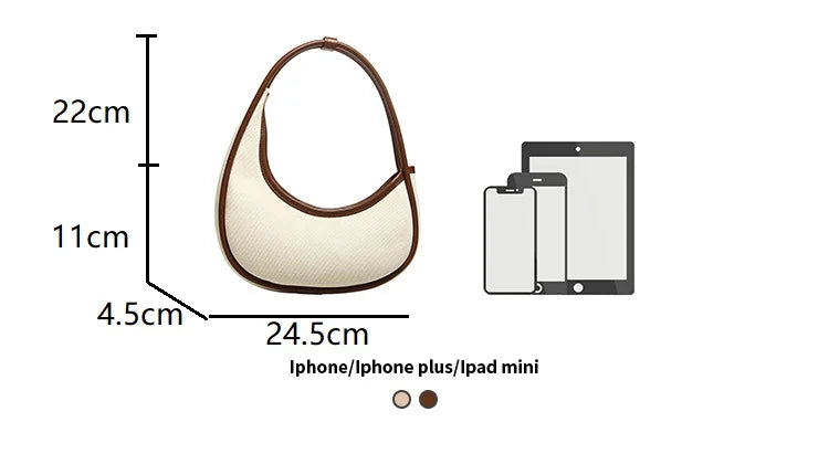 eybag Canvas Half-Moon women Shoulder Bags Luxury Designer armpit bags Small Fashion patchwork Female Handbags and Purses