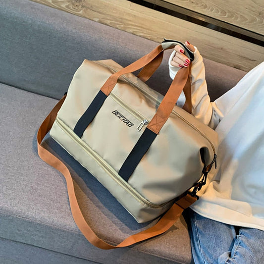 eybag Unisex Large Capacity Travel Tote Bags Women Canvas Travel Handbag Men Sports Shoulder Bag Waterproof Travel Duffle Bag Foldable