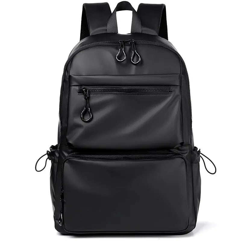 eybag 14 Inch Men's Backpack Large Capacity Travel Leisure Solid Color Pu Computer Backpack Fashion Men And Women Students Schoolbag