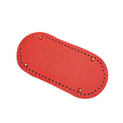 eybag 30*10cm Handmade Oval Bottom for Knitted Bag PU Leather Wear-Resistant Accessories Bottom with Holes Diy Crochet Bag Bottom