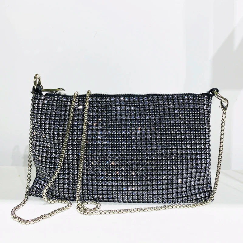 eybag Lady Shiny Evening Bags For Women Luxury Designer Shoulder And Purses 2023 New In Metallic Mosaic Imitation Diamond Sling Bag