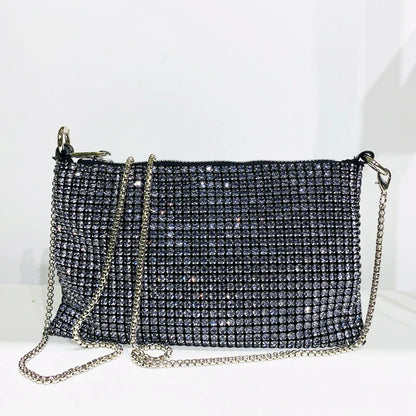 eybag Lady Shiny Evening Bags For Women Luxury Designer Shoulder And Purses 2023 New In Metallic Mosaic Imitation Diamond Sling Bag