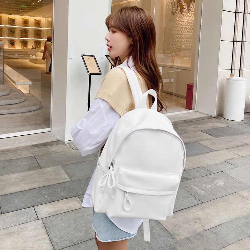 eybag Fashion Woman Backpack Large Capacity Leather Laptop Bagpack High Quality Book Schoolbag for Teenage Girls Student Mochila