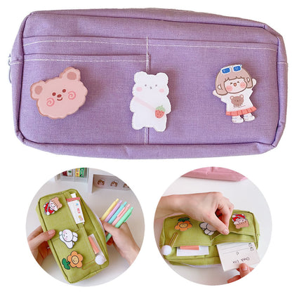 eybag 24 Color Solid simplicity Large capacity pencil bag Cute student High capacity pencil case kawaii Storage bag School supplies