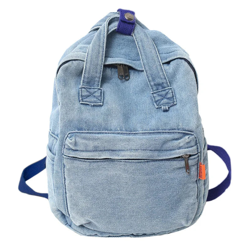 eybag Small Simple Vintage Denim Backpack Young For Teenage Girls Student Canvas Women College Bags Casual Female Children's Bag