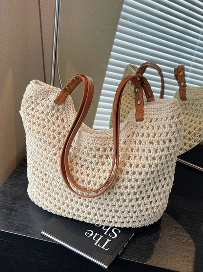 eybag Large Woven Straw Tote Handbags and Purses Shouler Bags for Women New Casual Summer Beach Ladies Messenger Bags High Quality