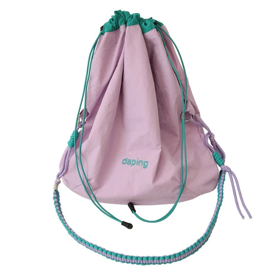 eybag Nylon Solid Color Cute Style Women Female Kawaii Lightweight Messenger Bags Drawstring Girls  Teenage Soft Shoulder bag Fashion