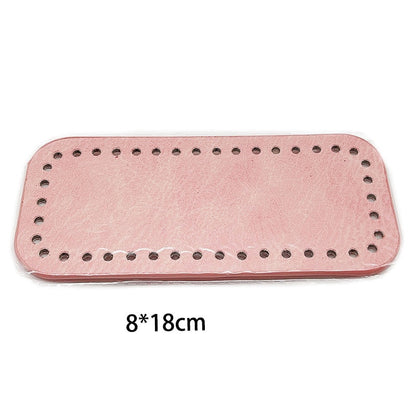 eybag 8x18cm Oval Long Bottom for Knitted Bag PU leather Bag Accessories Handmade Bottom With  holes DIY Crochet Bag Bottom