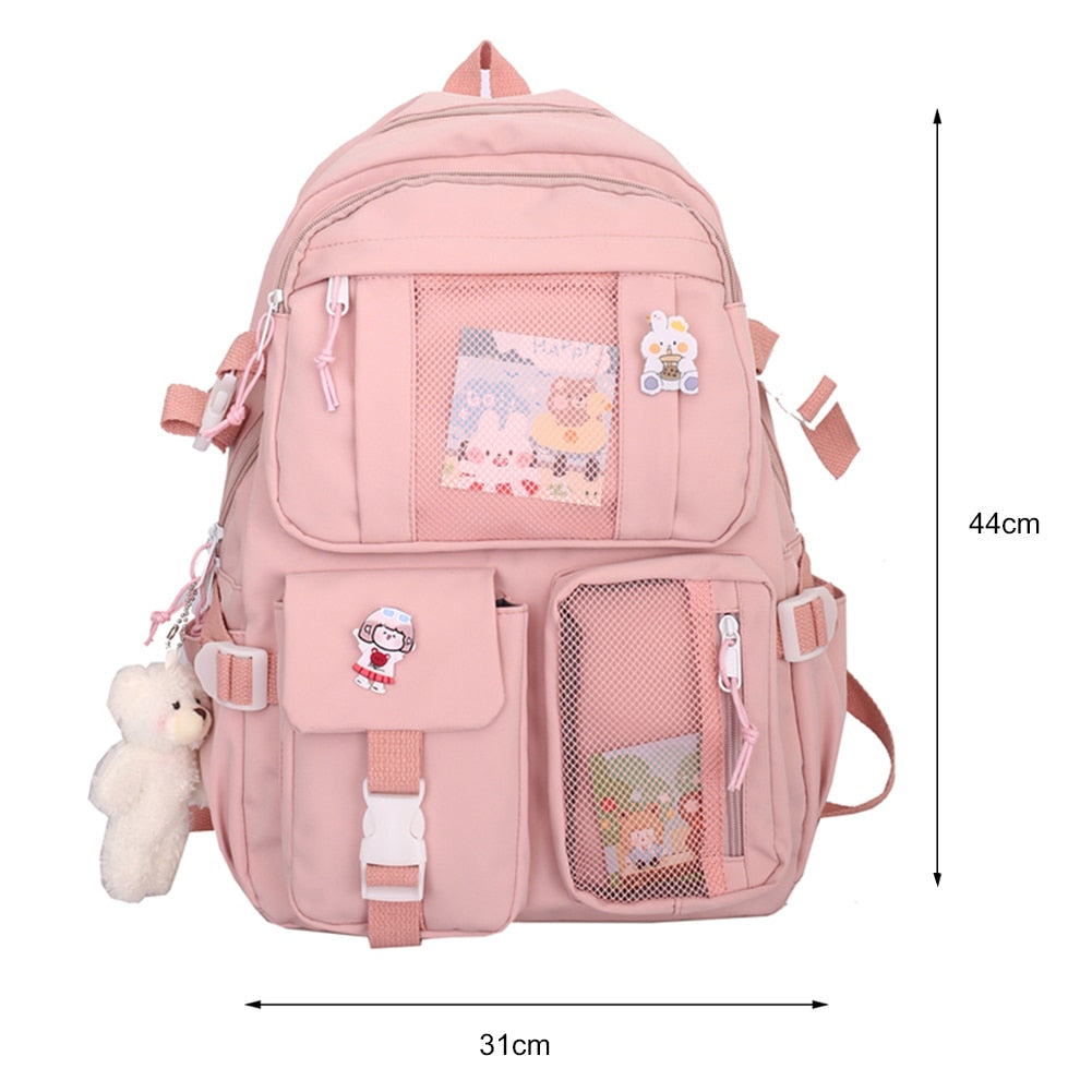 eybag Japanese Girls Aesthetic Backpack Cute School Bags For Student Teens Girls Pockets Kawaii Women Laptop Backpack Harajuku Mochila