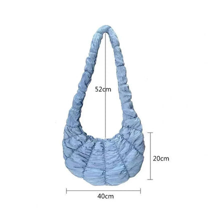 eybag Korean Style Quilting Shoulder Bag Puffy Soft Cloud Bags Hobos Ruched Tote Bags for Women Designer Croissant Crossbody Bag 2024