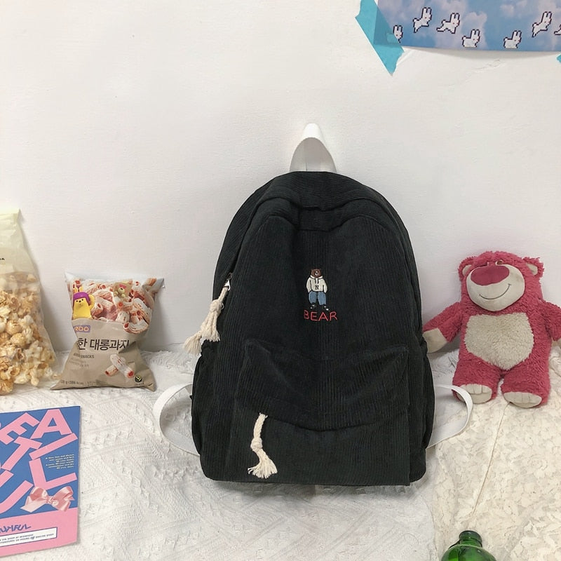 eybag Corduroy Backpack Cute Fashion Women Backpack Female Girl School Backpack Female Travel Shoulder Bags For Teenage Mochila