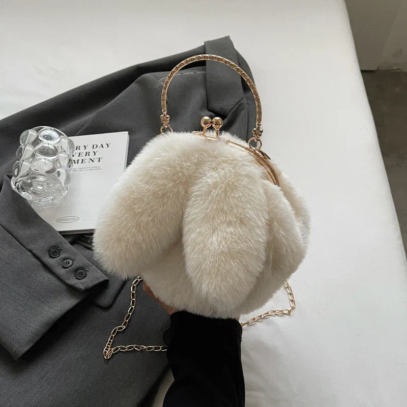 eybag Small Soft Plush Shoulder Side Bag for Women Winter Fashion Trend Design Handbags Tote Bags and Purse