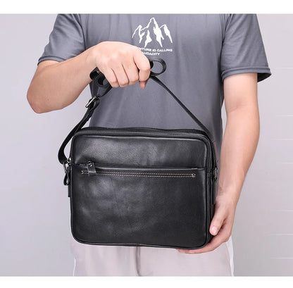 eybag Fashion Genuine Leather Men’s Messenger Bags High Quality Real Cow Leather Male Crossbody Bag Simple Business Men Purse Bags